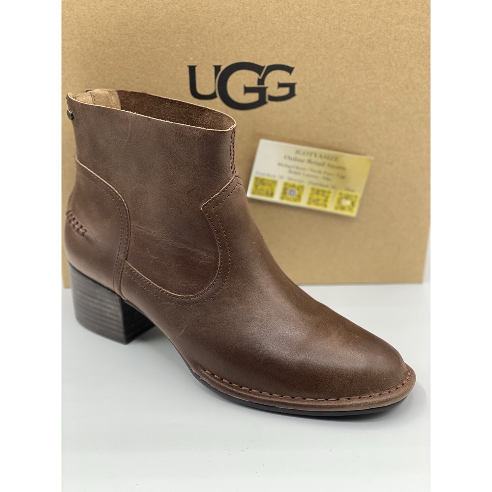 UGG Bandara Ankle Boot Women's 9 New w/o Box • Brown Block Heel
